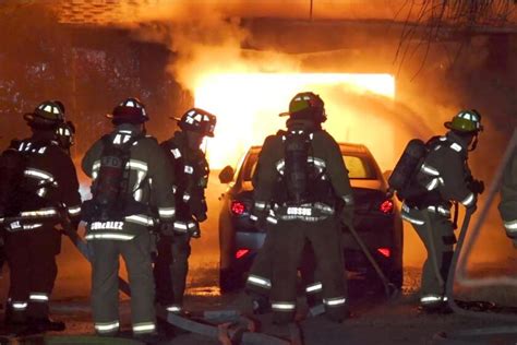 Firefighters battle ammunition-fueled fire in Sylmar 